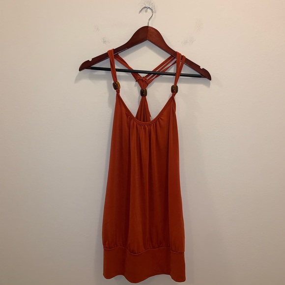 Volce Dark Orange & Brown Balled Blouse size M - Picture 3 of 11